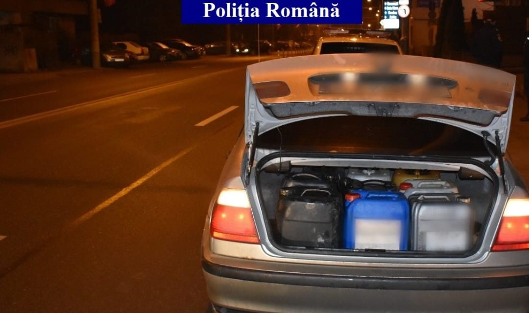 Hoți de motorină în acțiune pe o stradă din  Cluj-Napoca. Polițiștii i-au prins în flagrant